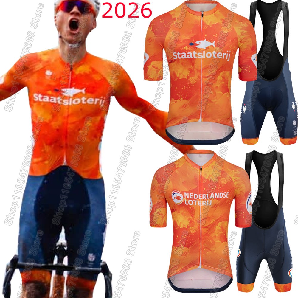 Cycling Commuter Shorts - オランダサイクリングジャージ2026セットオランダ代表チームサイクリングウェアマチュー・ヴァン・デ・ポールロードバイクシャツスーツビブショーツ