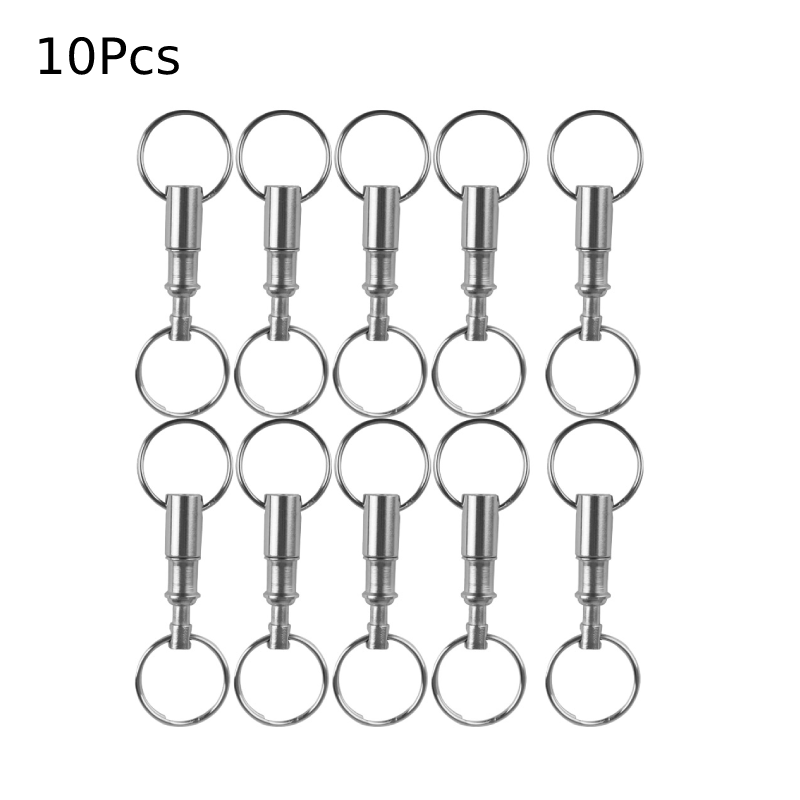 Chain Lock Combination - 取り外し可能なキーリング,10個セット,アクセサリロックホルダー,ダブルスプリットリング,キーとリング用