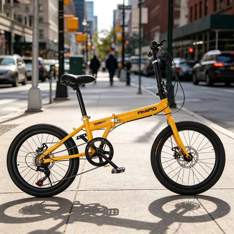 Commuting With Bike - 20インチ イエロー スポークホイール 折りたたみ自転車 超軽量 ポータブル