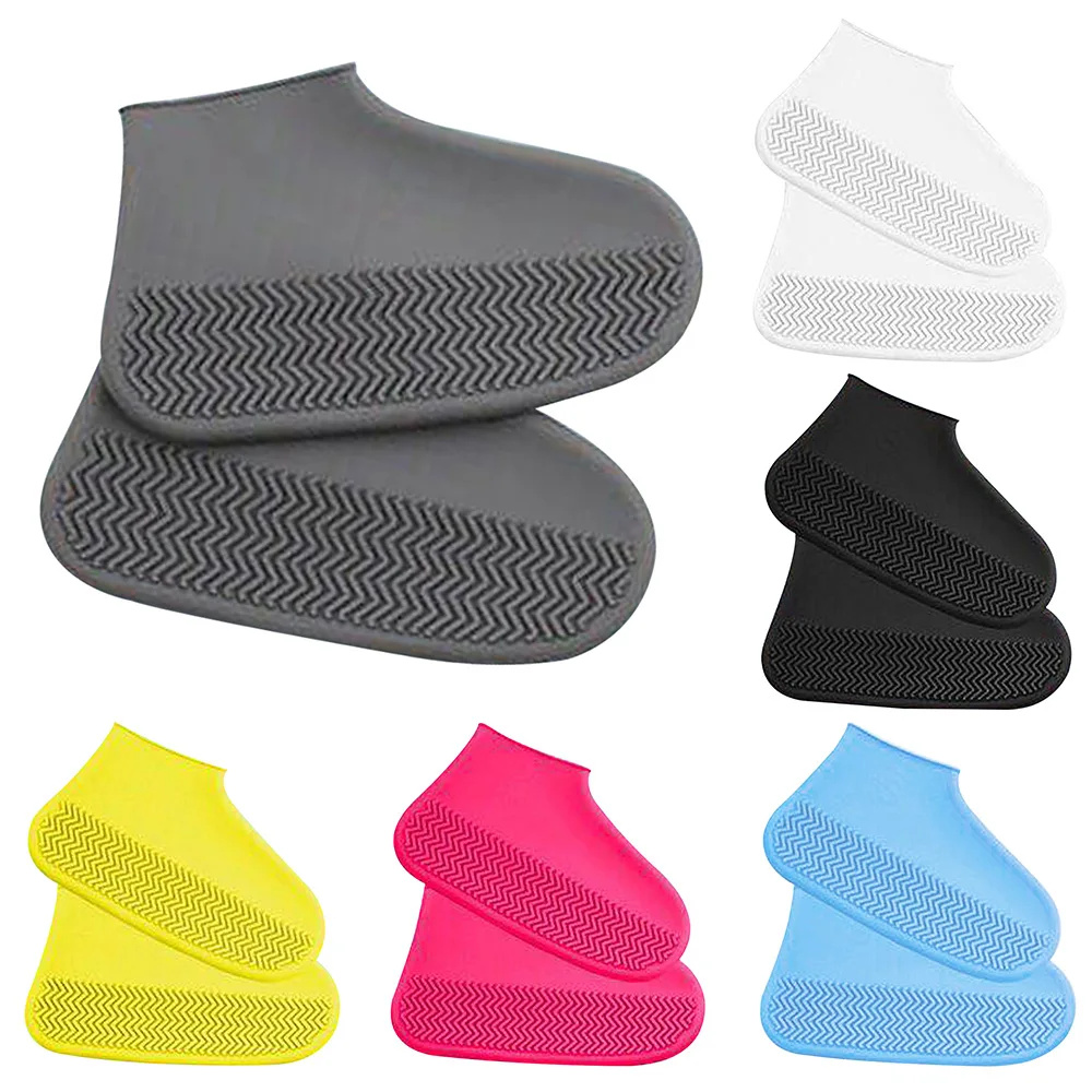 Cycling Commute Shoes - 1組の再利用可能なゴム製レインブーツオーバーシューズ、屋外作業、サイクリング、ハイキング、通勤用の防水滑り止めシューズカバー