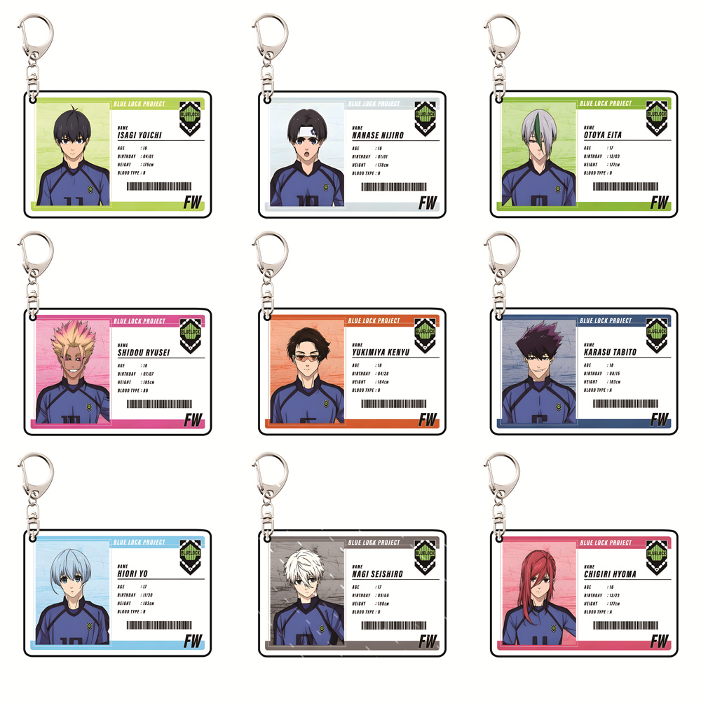 Chain Lock Combination - ブルーロック プレイヤーIDカードバージョン 6cm アクリルキーホルダー アニメグッズ バッグペンダント