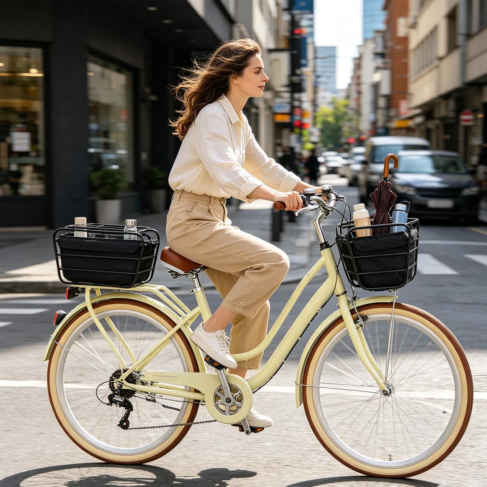 頑丈な大容量自転車バスケット 自転車後部オーガナイザーバスケ - Cycling Commuter のレビューと価格