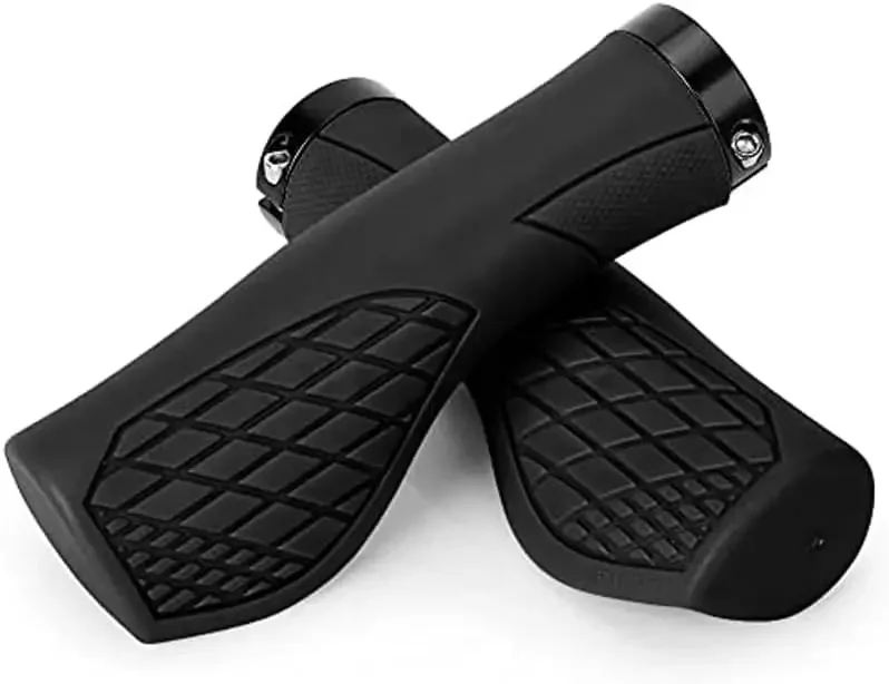 合金ゴム製バイクグリップ シングルロックオンハンドル 滑り止 - Commuting On Mountain Bike のレビューと価格