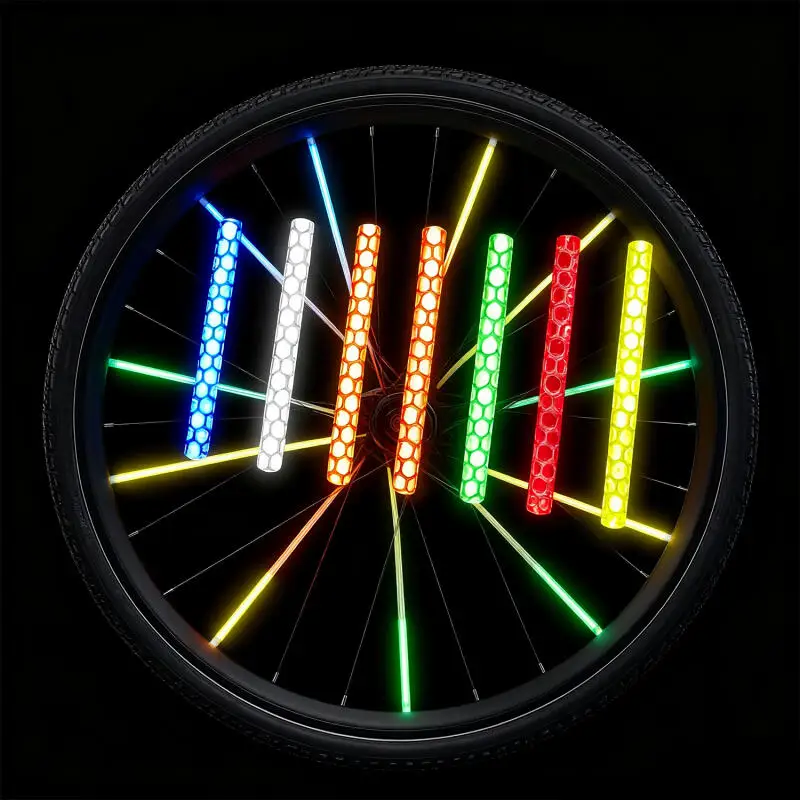 カラフルな自転車ホイールスポーク反射ステッカー 36 個 7 - Spoke Reflector Set のレビューと価格