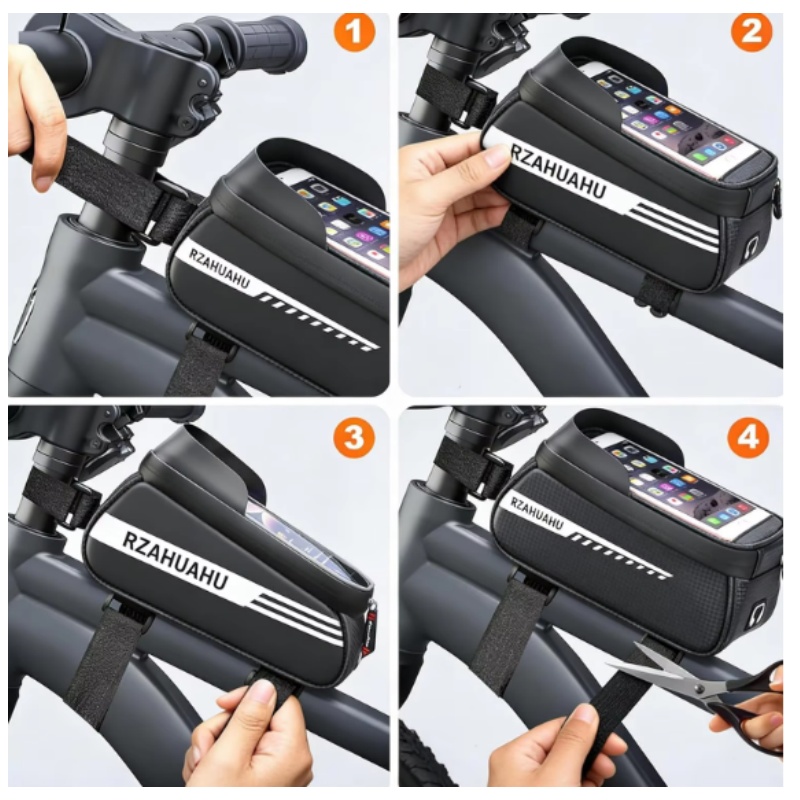 防水サンバイザー付きタッチスクリーンバイクフレームフロントチ - Cycling Commute Bag のレビューと価格