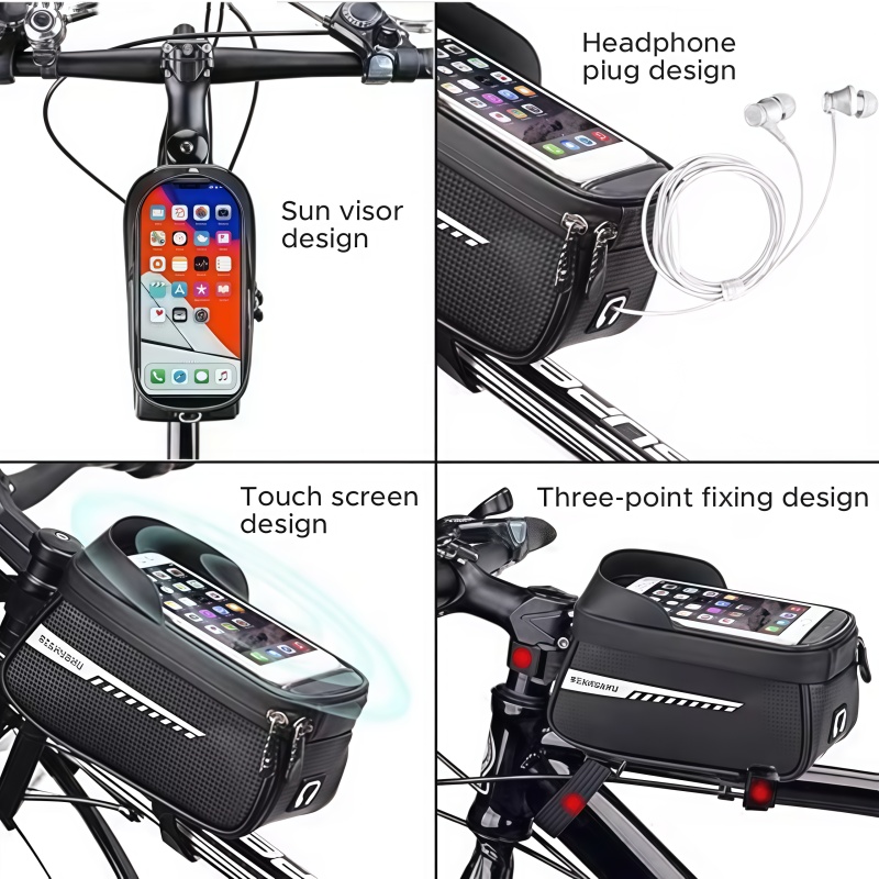 防水サンバイザー付きタッチスクリーンバイクフレームフロントチ - Cycling Commute Bag のレビューと価格