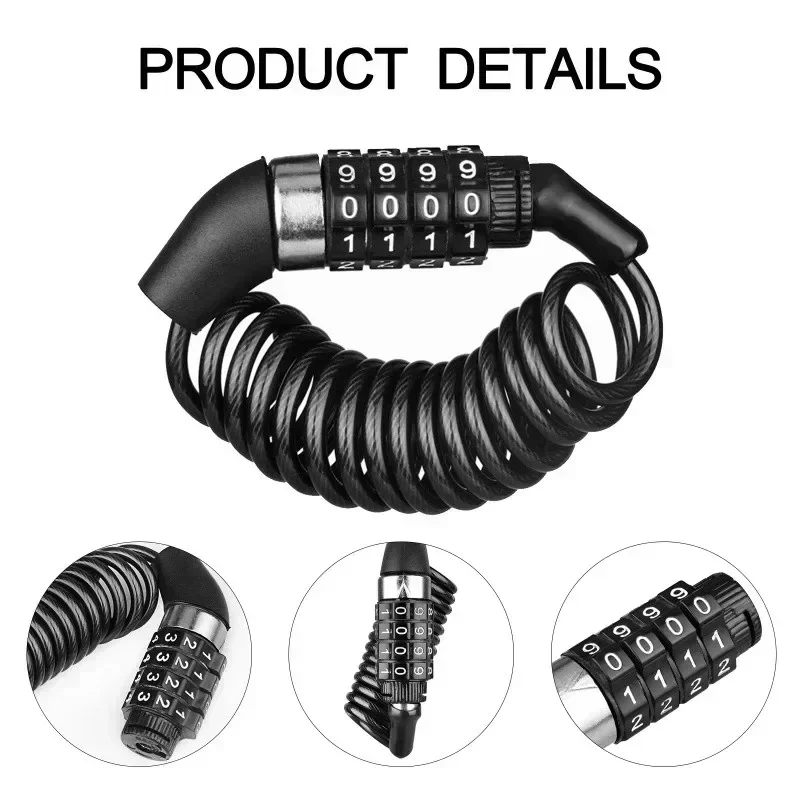オートバイ自転車盗難防止チェーン 4 桁パスワードコンビネー - Chain Lock Combination のレビューと価格