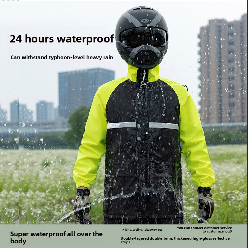 二点式バイク用レインスーツ 防水ジャケットとパンツセット 配 - Cycling Commuter Rain Jacket のレビューと価格