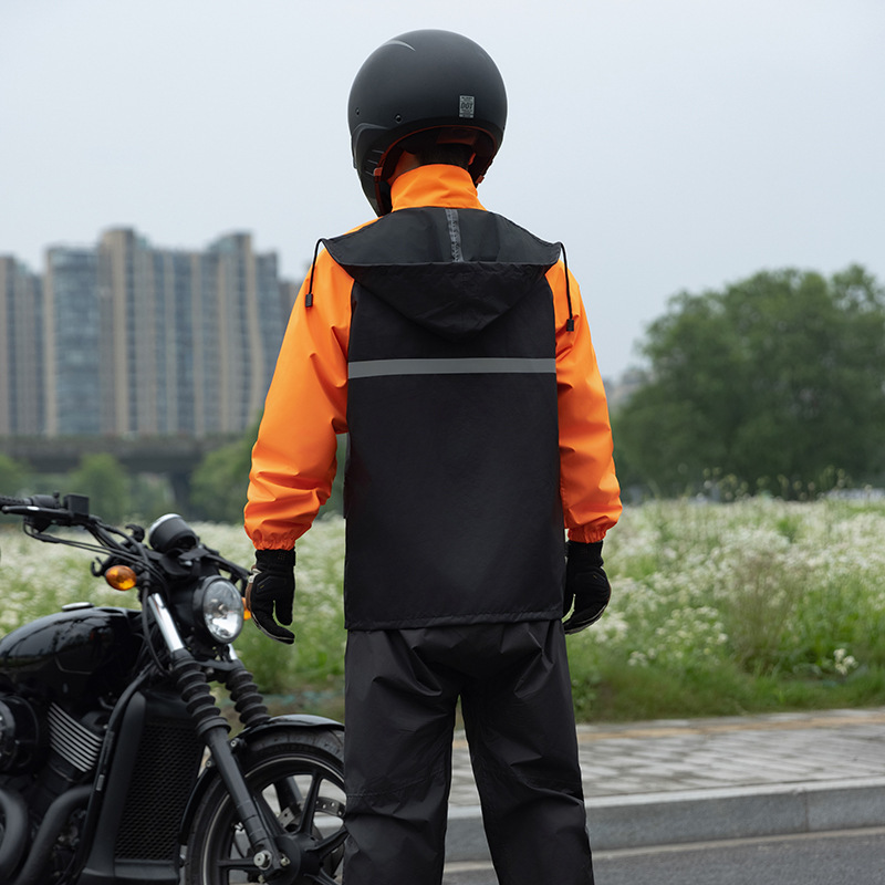 二点式バイク用レインスーツ 防水ジャケットとパンツセット 配 - Cycling Commuter Rain Jacket のレビューと価格
