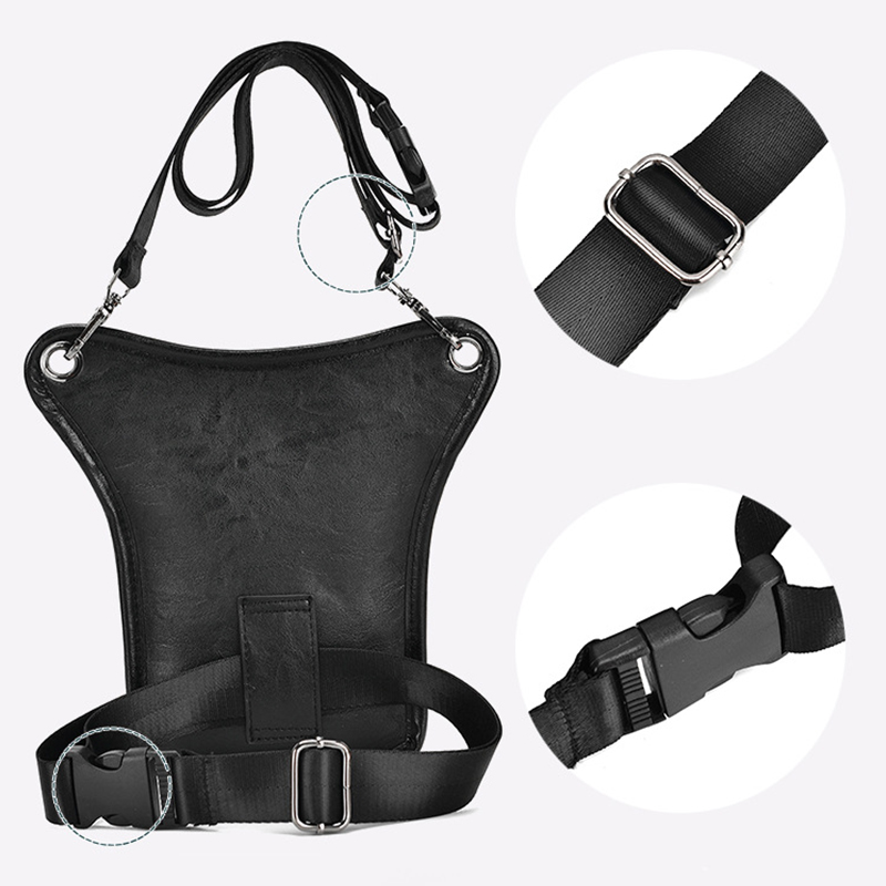 ヴィンテージPUレザーウエストパックドロップレッグバッグ男女 - Cycling Commute Bag のレビューと価格