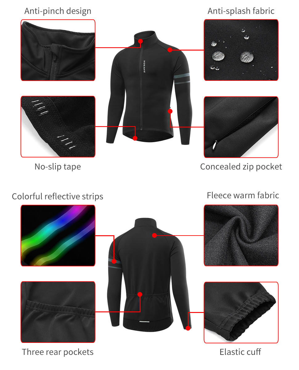 WOSAWE メンズサーマルウィンターサイクリングジャケット - Cycling Commuter Jacket のレビューと価格